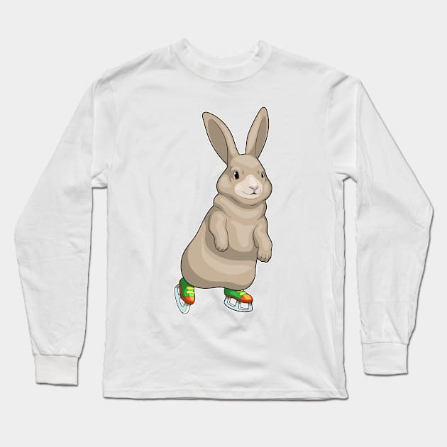 Bunny Ice skating Ice skates Long Sleeve T-Shirt by Markus Schnabel